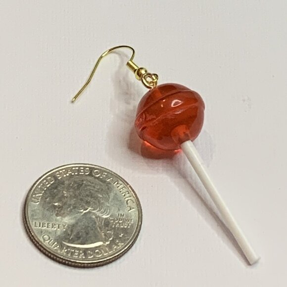 Lollipop Earring, Sucker Earring, Funny Food Earring, Candy Earring, Gift Idea - Picture 4 of 8